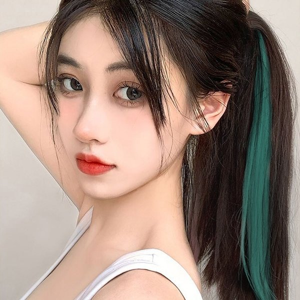 [언니네 가발] 포인트 브릿지 헤어피스(카키)