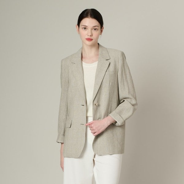 [여주점] 올앤선드리 사피 체크 린넨 JK A4M4J135