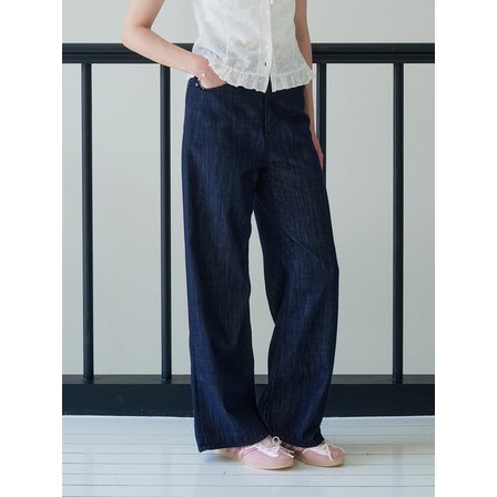 플루나스튜디오 Summer Wide Denim Pants_Deep Blue