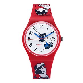 SO28Z106 SWATCH X PEANUTS 스누피 공용 우레탄시계