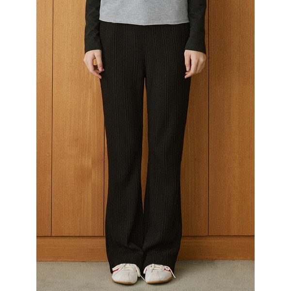 P3297 와플 텍스처드 팬츠_Black