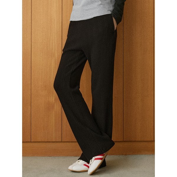 P3297 와플 텍스처드 팬츠_Black