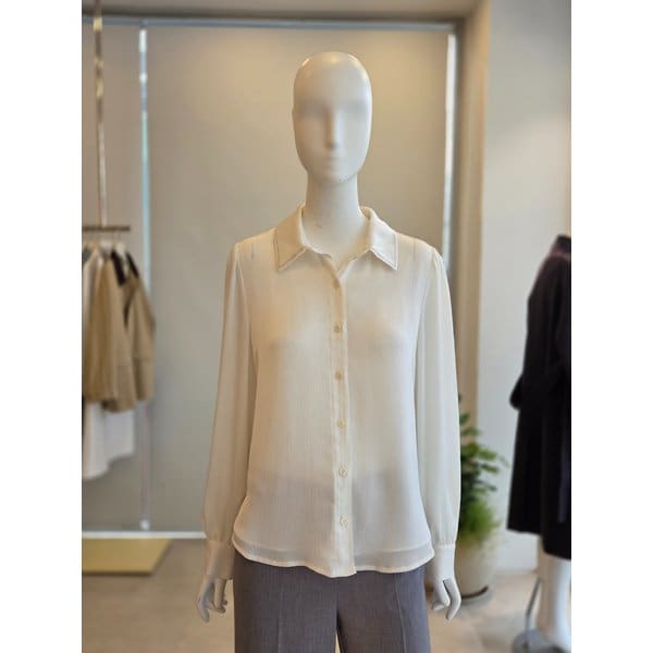 [여주점] [더 아이잗] 여성 링클 자수 칼라 블라우스(IS3M0BL711)