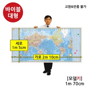 세계지도 바이블 대형 코팅형 2m 10cm X 1m 5cm 인테리어