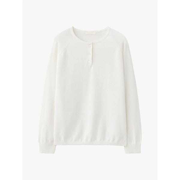 (우먼)코튼 캐시 헨리넥 슬리브 니트 - 3 COLOR