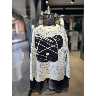 더블제이디 [시흥점] 베어페이스 보카시 레이어드 오버핏 니트(남여공용)/JGZZ51C07IV