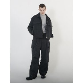 Padding Parachute Cargo Pants (Black)