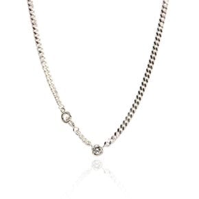 Cross & Curve Chain Silver Necklace In479 [Silver]