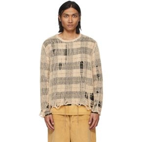 알써틴 베이지 코튼 스웨터 R13WY207-Y123B CRM BLK/BEIGE PLAID