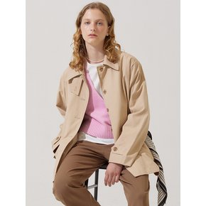 D ring middle trench coat - beige