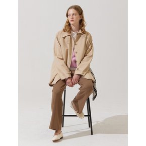 D ring middle trench coat - beige