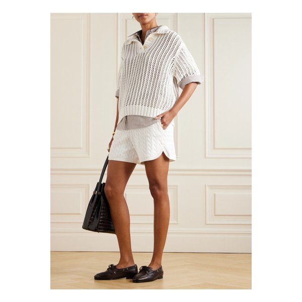 브루넬로쿠치넬리 케이블니트 코튼 쇼츠 오프 화이트 1647597355301186
