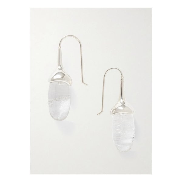 드리핑 스톤 실버 쿼츠 이어링 46376663162868468