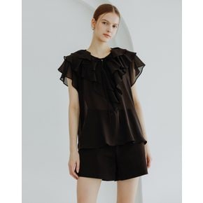 프릴 블라우스 블랙 FRILL BLOUSE BLACK