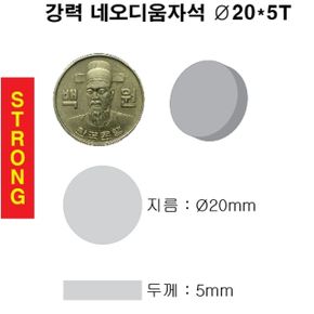 문구완구 초강력 네오디움 영구 원형 자석 20X5T 2개