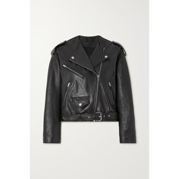 오드릭 가죽 바이커 재킷 블랙 1647597306451729