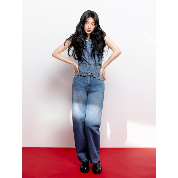 [SUZY] 인디고 슬림 배럴 데님 YQ1D6086
