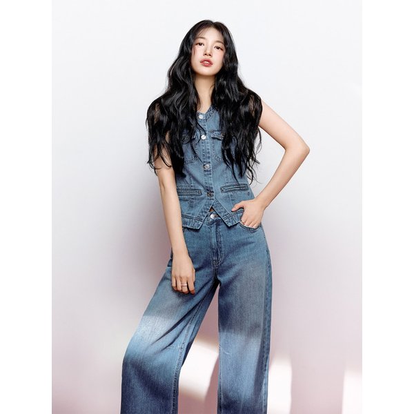 [SUZY] 인디고 슬림 배럴 데님 YQ1D6086