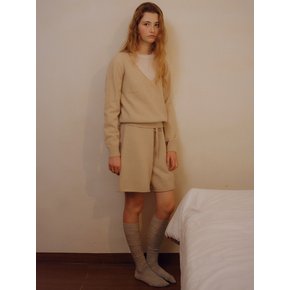 whole-garment half pants (light beige)