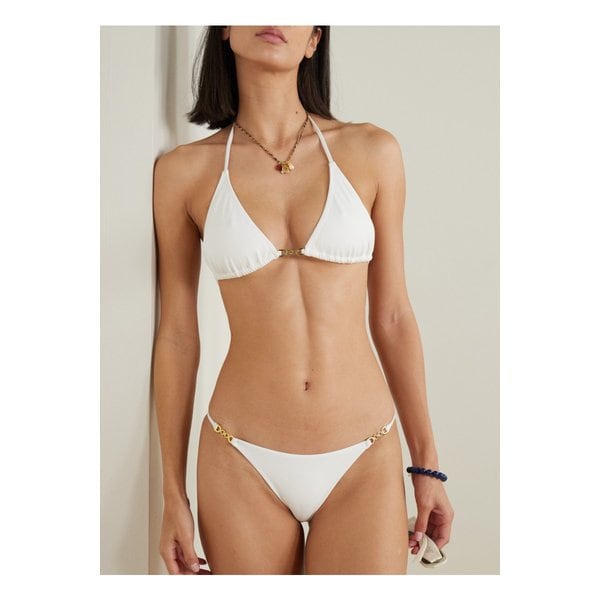 멜리사 오다바시 몬자 체인 장식 트라이앵글 비키니 탑 화이트 1647597352552227