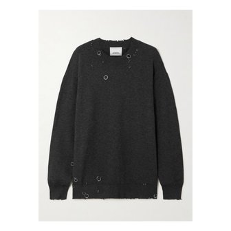 이자벨마랑 카산드라 장식 디스트레스 니트 스웨터 앤트러사이트 46376663162944488