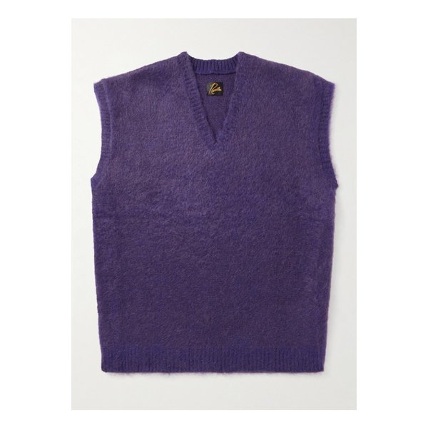 오버사이즈 모헤어 혼방 스웨터 베스트 퍼플 46376663162867636