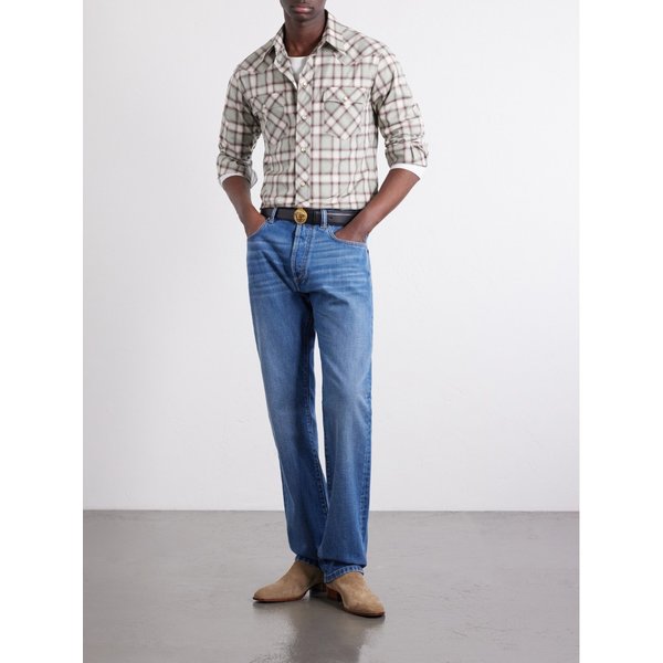 체크 코튼 포플린 셔츠 46376663163047828