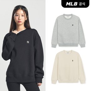 [코리아공식] [MLB] 베이직 스몰로고 오버핏 기모 맨투맨 (3 COLOR)