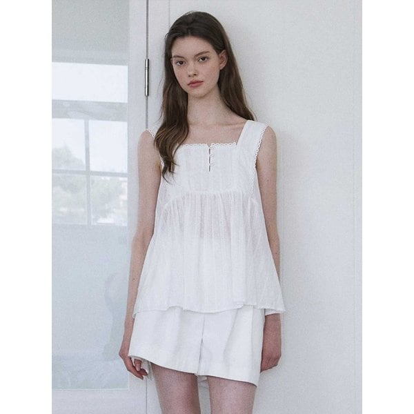 프릴 플레어 슬리브리스_Milk