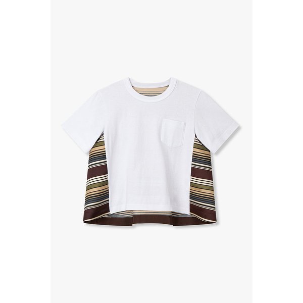 여성 호리존탈 스트라이프 티셔츠(화이트) 6416121111000