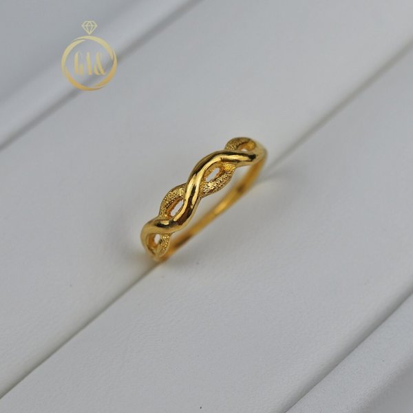 [가앤] 24k순금 반짝이 웨이브 물결 반지 1.875g