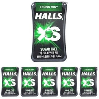 텐바이텐 HALLS 호올스 XS 멘톨 사탕 졸음방지 미니 캔디 레몬민트 6개