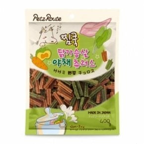 애견간식 펫츠루트 찜쿡 닭가슴살 야채 츄러스 400g WD90234