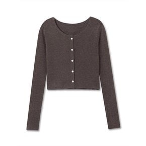 ANGORA WOOL BLEND CARDIGAN BROWN