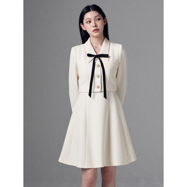 KELLY 2 in 1 PETITE JACKET DRESS - ivory