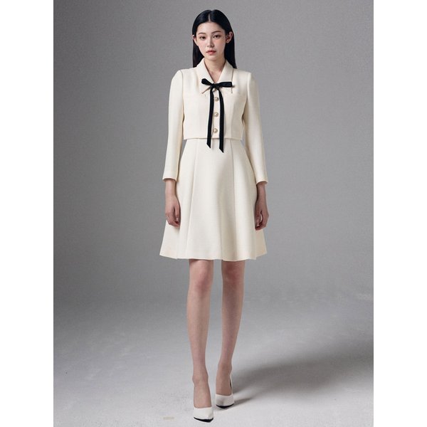 KELLY 2 in 1 PETITE JACKET DRESS - ivory