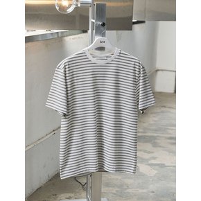 Round Stripe T-Shirt_Beige