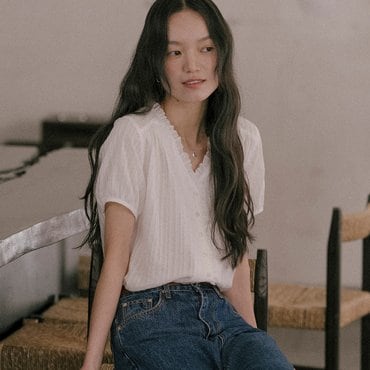 틸아이다이 Lace frill blouse TISU01BL05_Ivory