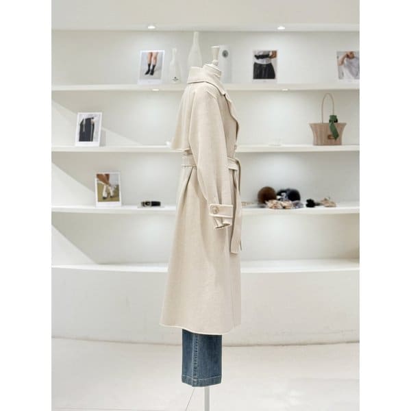 [여주점] 여성 벨티드 더블 롱 코트 (L261MSH504)