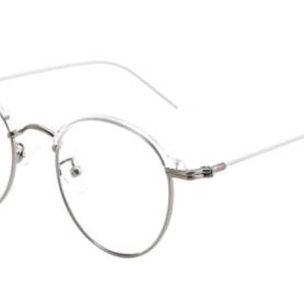 [옷자락] 남녀공용 심플 투톤 베이직 데일리 원형 안경테