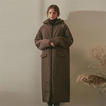 얀13 OVERFIT LONG PADDING COAT_KHAKI (S2021147)