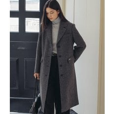 Herringbone twill standard fit wool coat_Charcoal