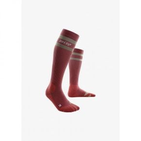 5190065 CEP COMPRESSION 80S HIKING TALL - MADE IN GERMANY Knee high socks berry sand