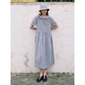 [SET]Round Collar Check Dress & Bucket Hat (2color)