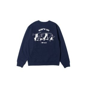 SURFS UP PENGUIN SWEATSHIRT (PEONY NAVY)