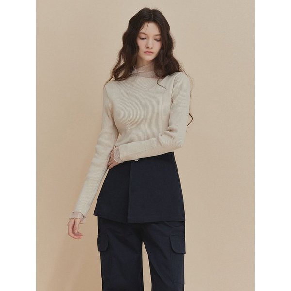 티닌 언발넥 골지 니트