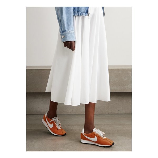 Ld-1000 가죽 브러시드 스웨이드 트리밍 메시 스니커즈 오렌지 46376663162986425