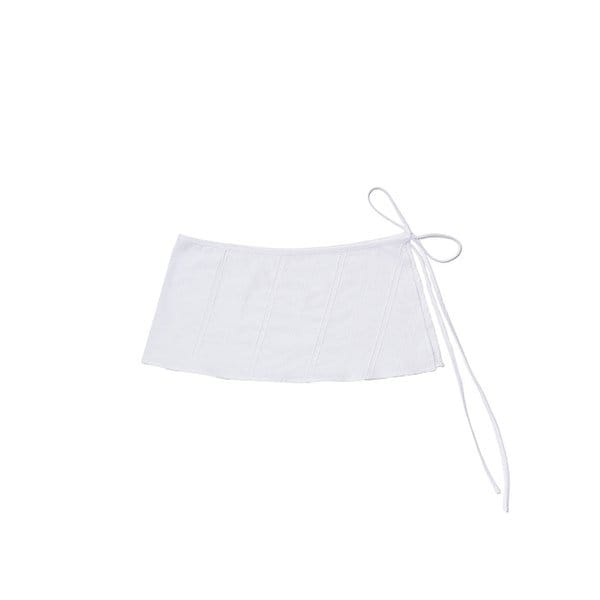 Mellow Ribbon Wrap Skirt_White