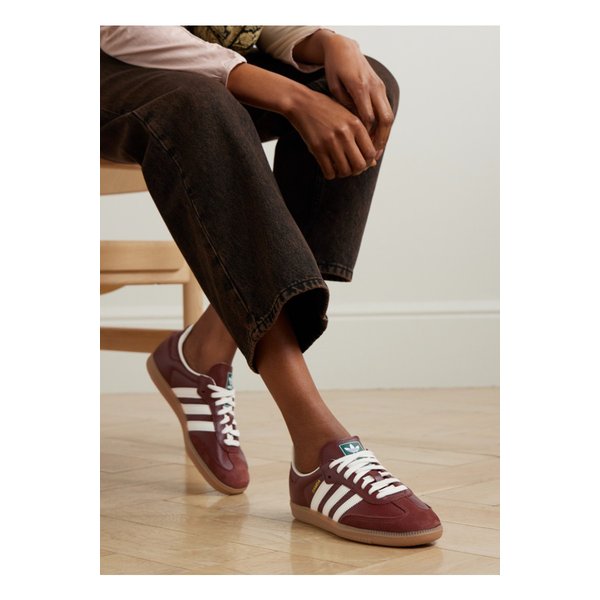 삼바 Og 스웨이드 트리밍 가죽 스니커즈 버건디 46376663162987877