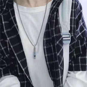 호루라기 목걸이 호신용 펜던트 여자 스텐 실버 휘슬 체인